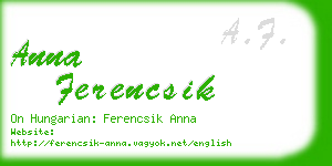 anna ferencsik business card